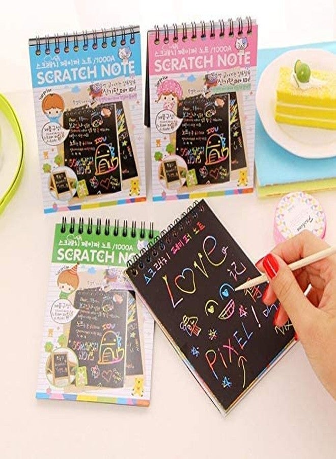 Artnery A6 Rainbow Art Scratch Paper Book Sheets With Stylus, 10 Pages, Multicolor (Pack Of 3), Acrylic - Image 3